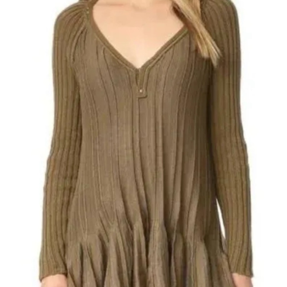 Free People Olive peplum sweater